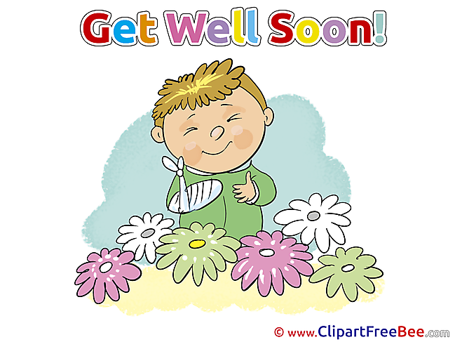 Flowers Boy Get Well Soon download Illustration