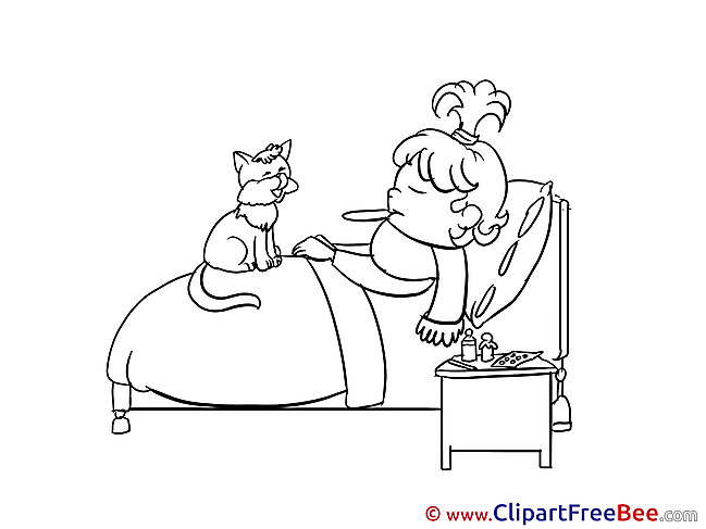 Hospital Ward Cat Girl Pics Get Well Soon Illustration