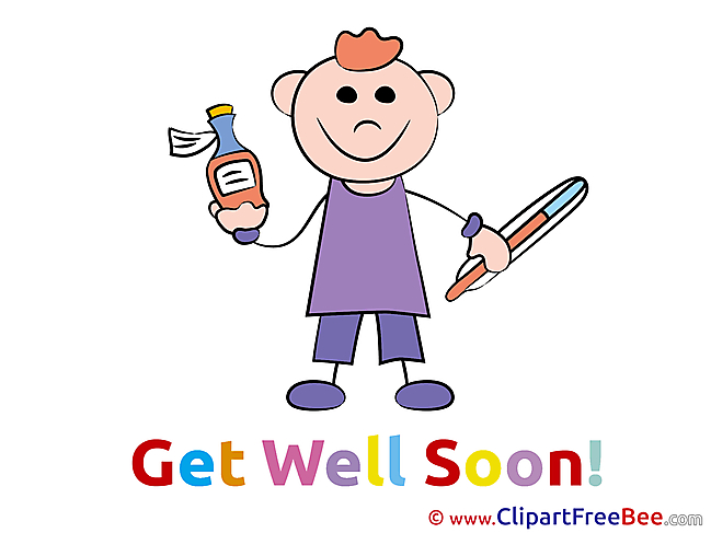 Little Boy Thermometer download Clipart Get Well Soon Cliparts
