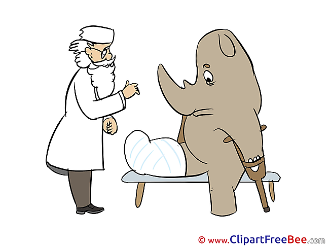 Rhino Gypsum Doctor Pics Get Well Soon Illustration