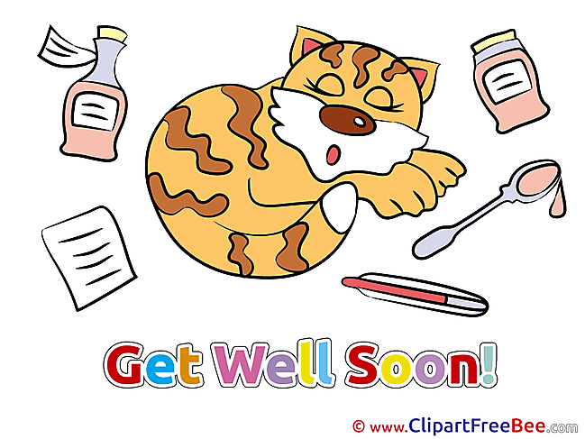 Sleeping Cat Pics Get Well Soon free Cliparts