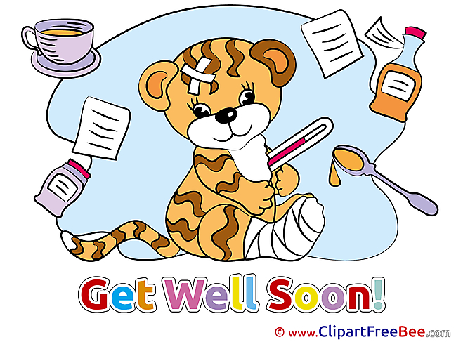 Tiger Gypsum free Cliparts Get Well Soon