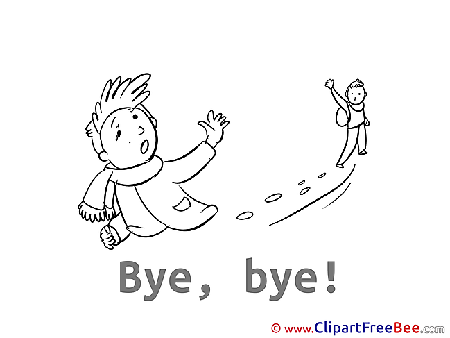 Children Boys Clip Art download Goodbye