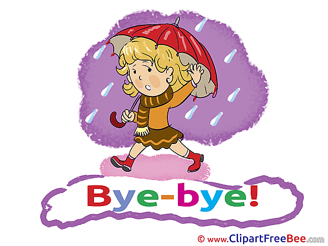 Rain Umbrella Girl free Illustration Goodbye