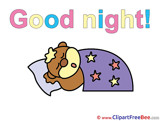 Blanket Bear Bed Good Night free Images download