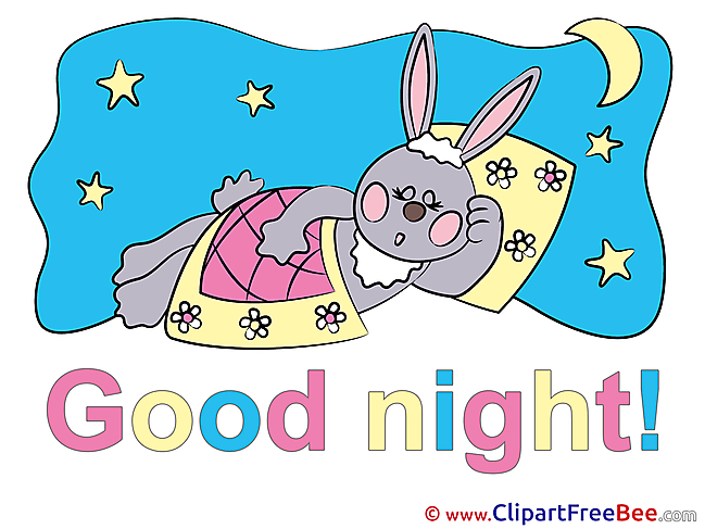 Hare Moon Stars free Illustration Good Night