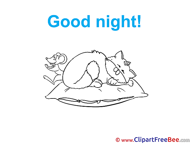 Mouse Kitten printable Good Night Images