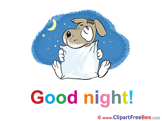 Pillow Dog Moon Clipart Good Night free Images