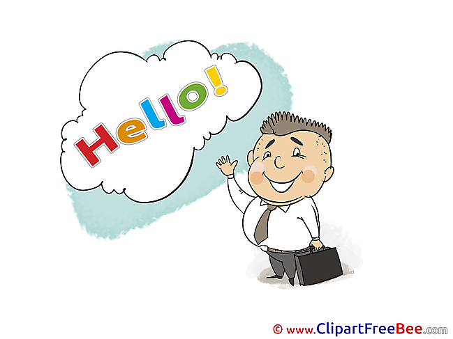 Businessman printable Hello Images