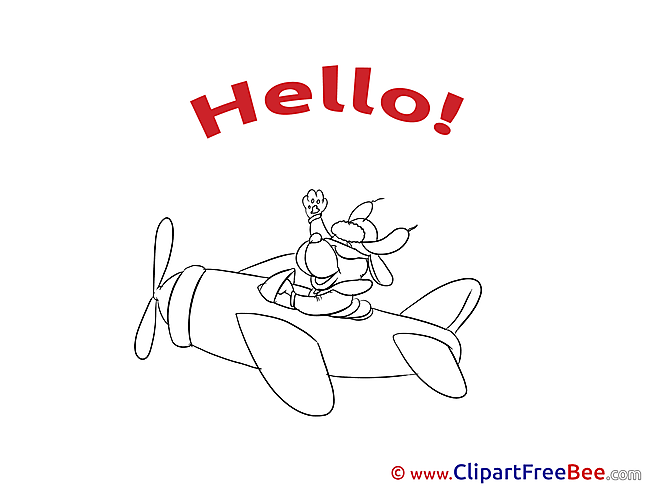 Plane Dog Pilot Clipart Hello Illustrations