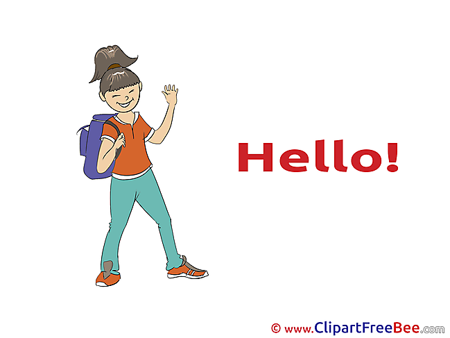 Student Girl Hello Illustrations for free