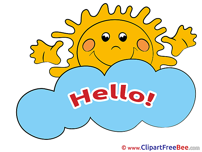 Sun Cloud Cliparts Hello for free