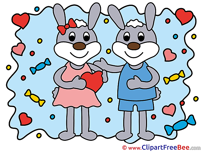 Bunnies Hearts Clipart Love free Images