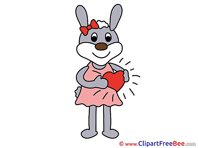 Rabbit Heart printable Illustrations Love