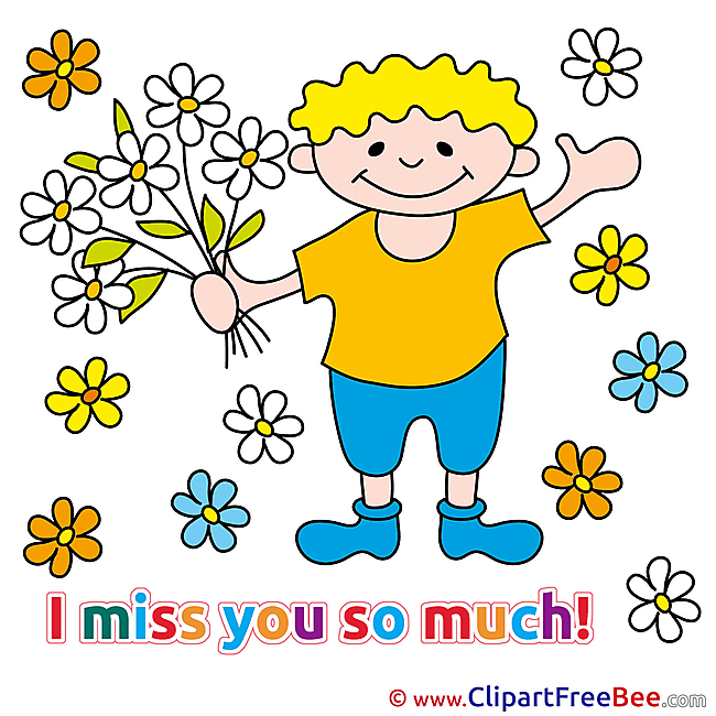 Bouquet Flowers I miss You download Illustration