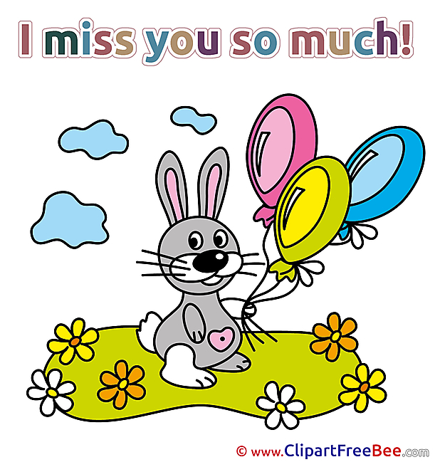 Bunny Balloons download Clipart I miss You Cliparts
