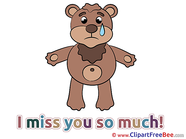 Teddy Bear printable I miss You Images