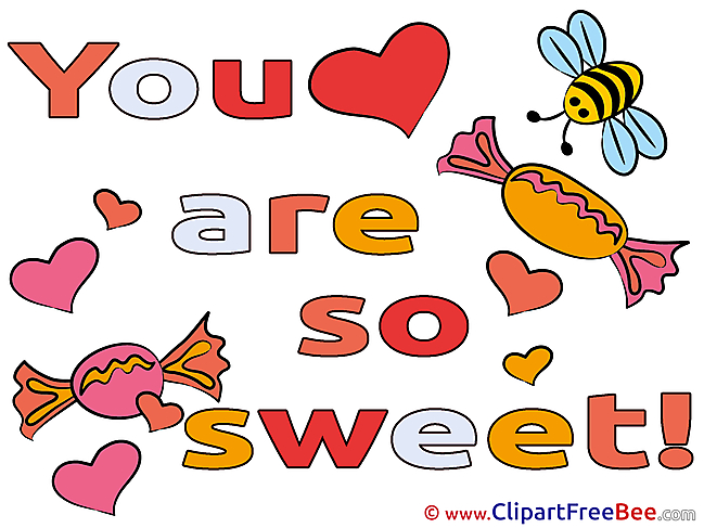Candies You are sweet Clip Art for free