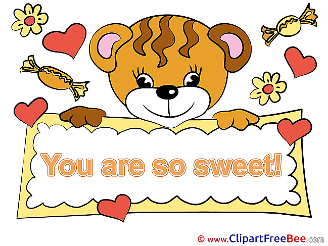 Tiger Hearts printable Illustrations You are sweet
