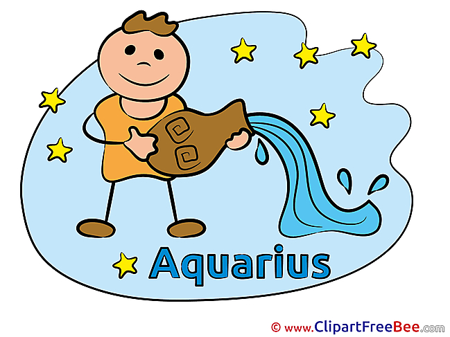 Aquarius Pics Zodiac Illustration