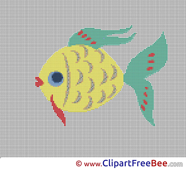 Fish printable Cross Stitches download