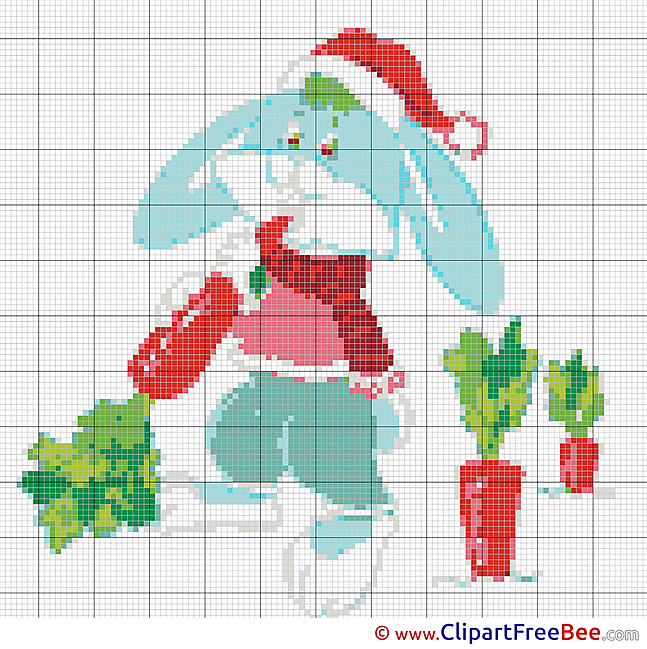Hare Carrot Design download Cross Stitch