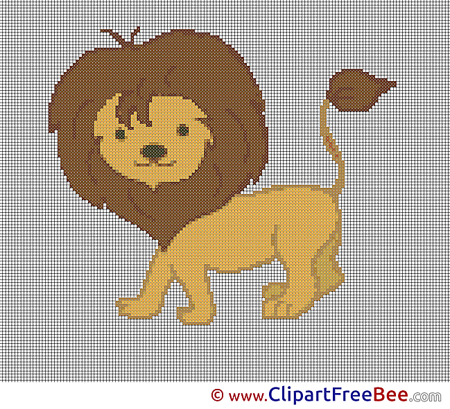 Lion printable Cross Stitches free