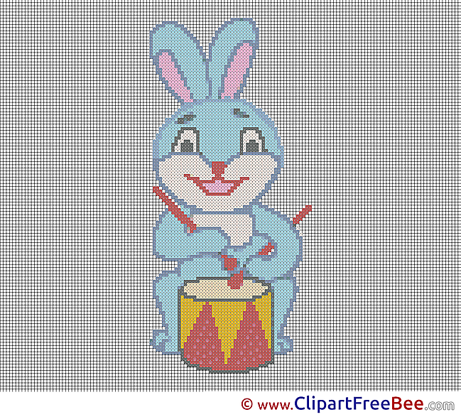 Rabbit Drum download Cross Stitch free