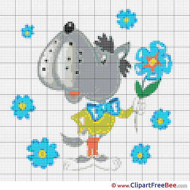 Wolf Cross Stitch printable free