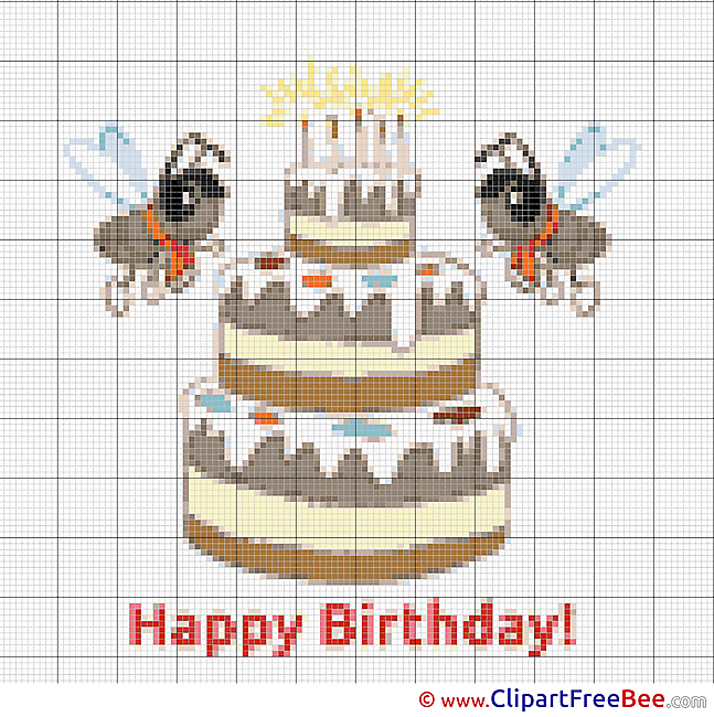 Cake Birthday Cross Stitches free