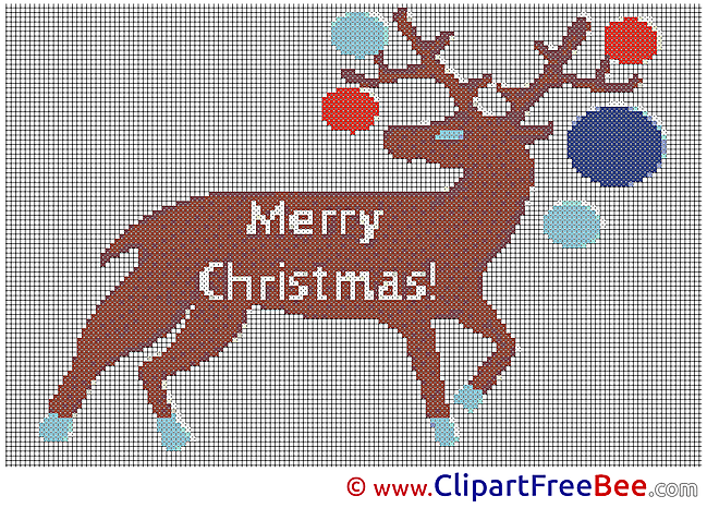 Deer printable Christmas Cross Stitches