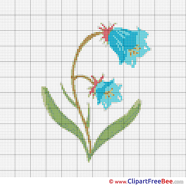 Bluebell printable Cross Stitch Patterns