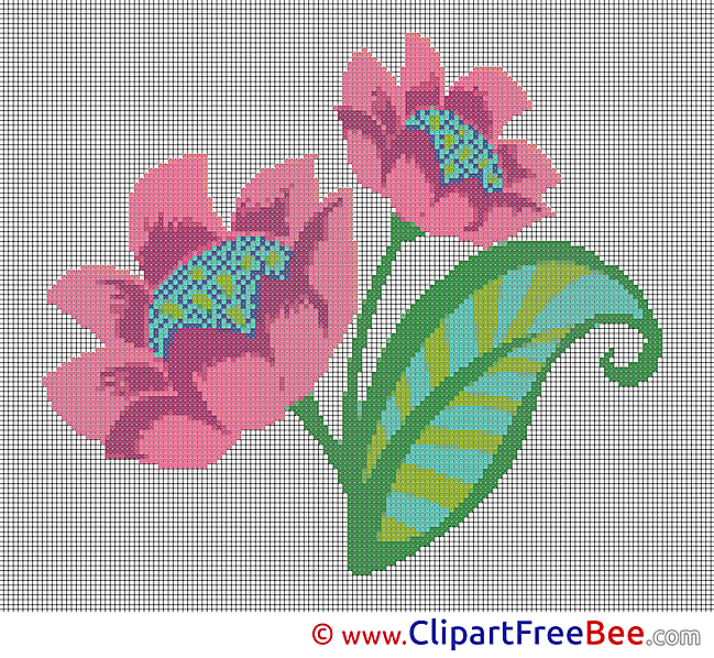 Cross Stitches Flower download free