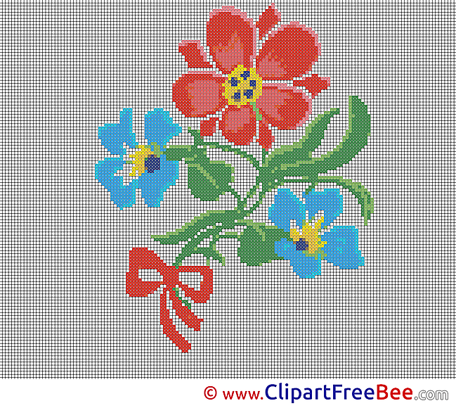 Flower Cross Stitch printable free