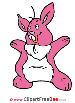 Pink Hare Clipart Easter Illustrations