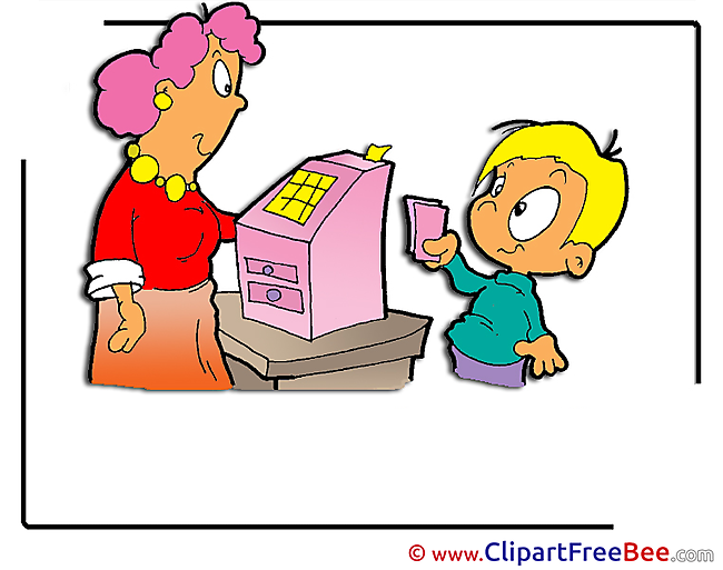 Cashier Woman Boy Pics free Illustration