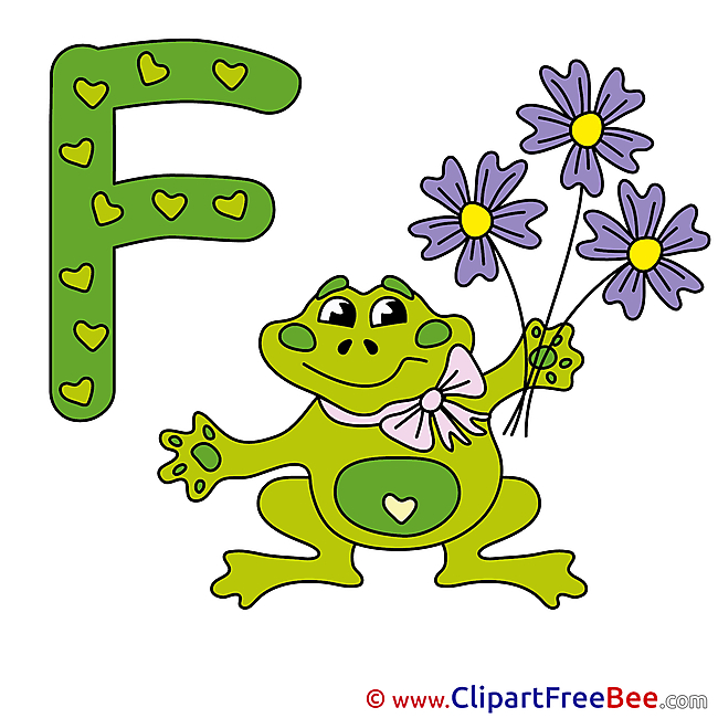 F Frog Pics Alphabet Illustration