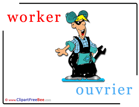Worker Ouvrier Pics Alphabet Illustration