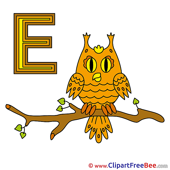 E Eule Clipart Alphabet Illustrations