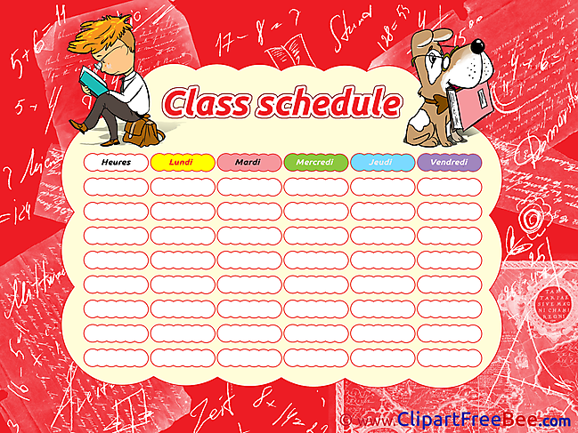 Dog Boy School Class Schedule download Clip Art for free