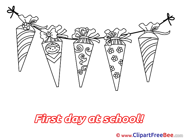 First Day at School Cones download Illustration