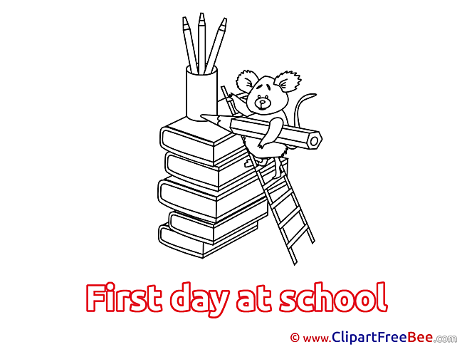 Mouse Pencil Books free Cliparts First Day at School