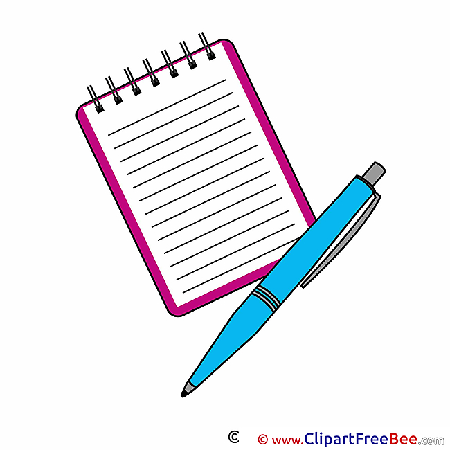 Notebook Pen Pics First Day at School free Cliparts