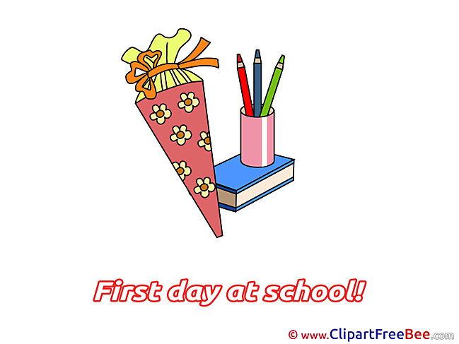 Pencils Book Cone download First Day at School Illustrations