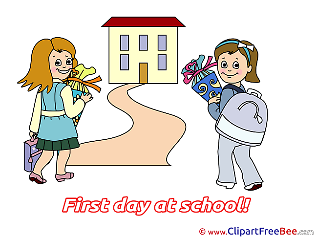 Road Pupils First Day at School Illustrations for free