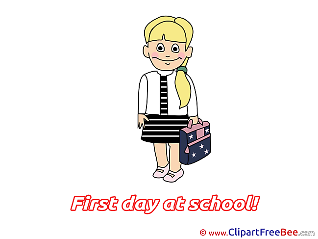 Schoolgirl free Illustration First Day at School