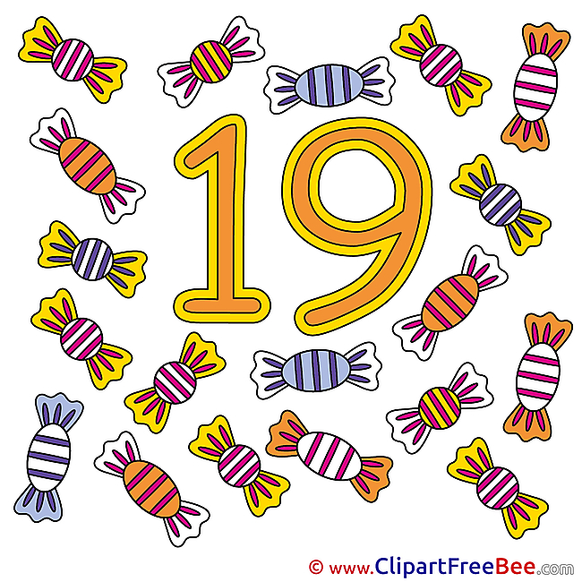 19 Candies printable Numbers Images