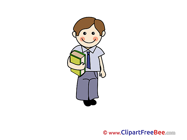 Boy with Book School Clip Art for free