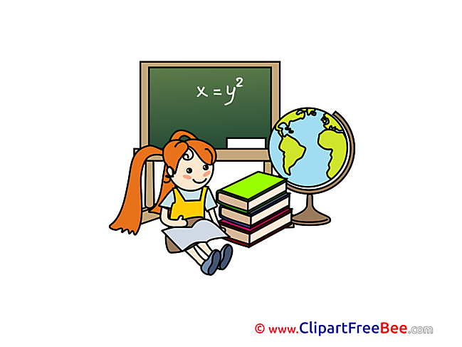 Equation Girl Clipart School Illustrations