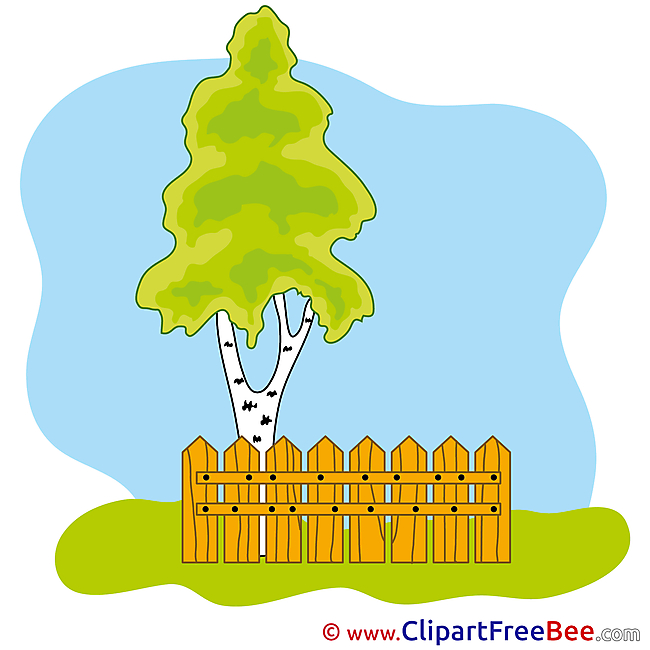 Birch Tree Fence Clipart free Illustrations